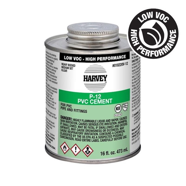 Oatey Clear Cement For PVC 16 oz